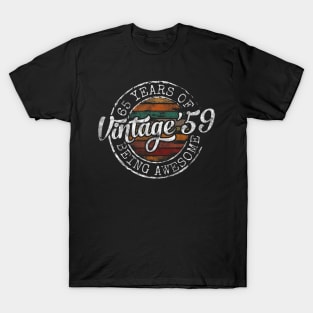 Vintage 1959 Bday Stamp 65th Birthday s 65 Year Old T-Shirt